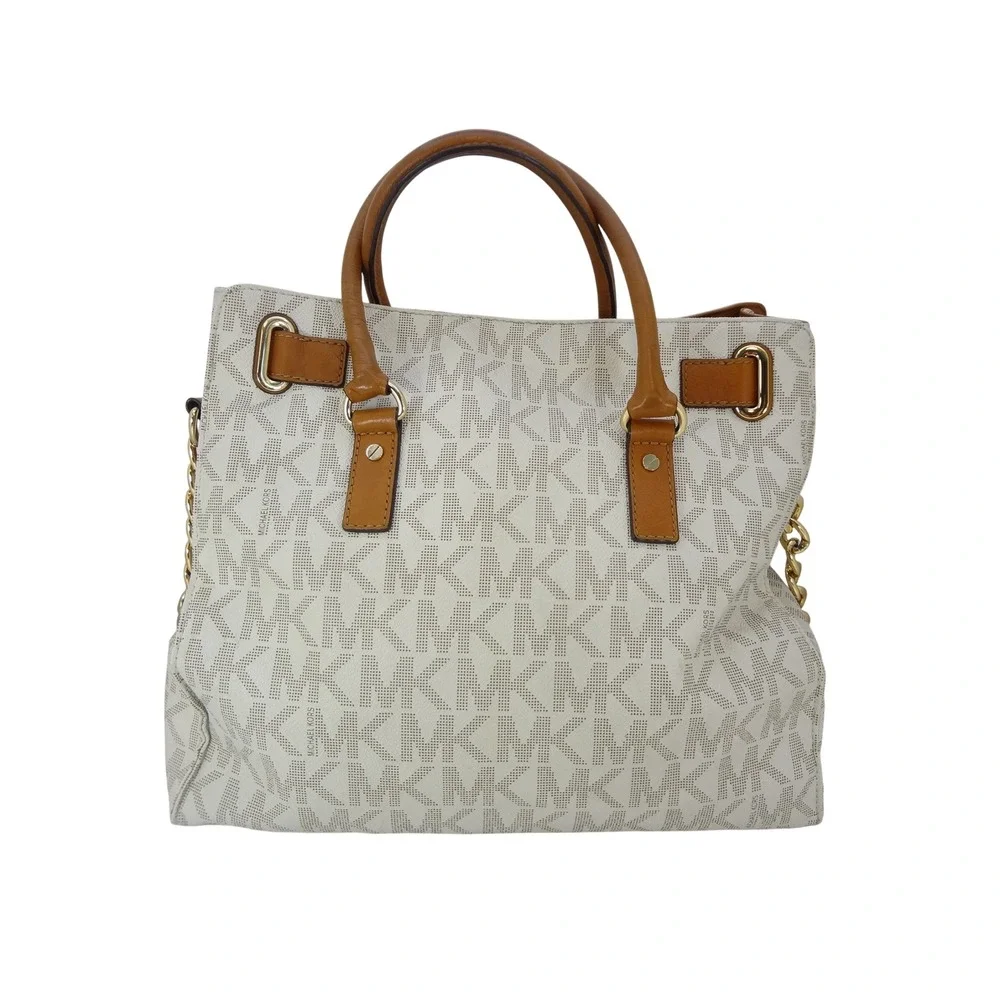 Michael Kors Hamilton Satchel Wallet Set Large Vanilla Brown MK